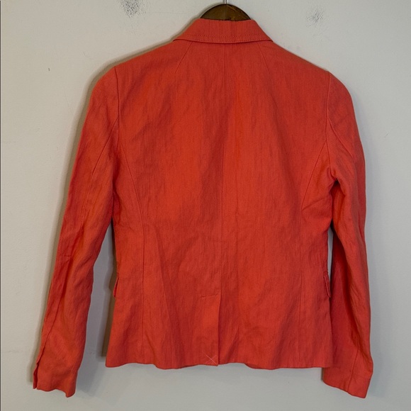 J.Crew Schoolboy Blazer in a Coral Orange multi pockets V neck fully lined SZ 2 - Picture 2 of 9